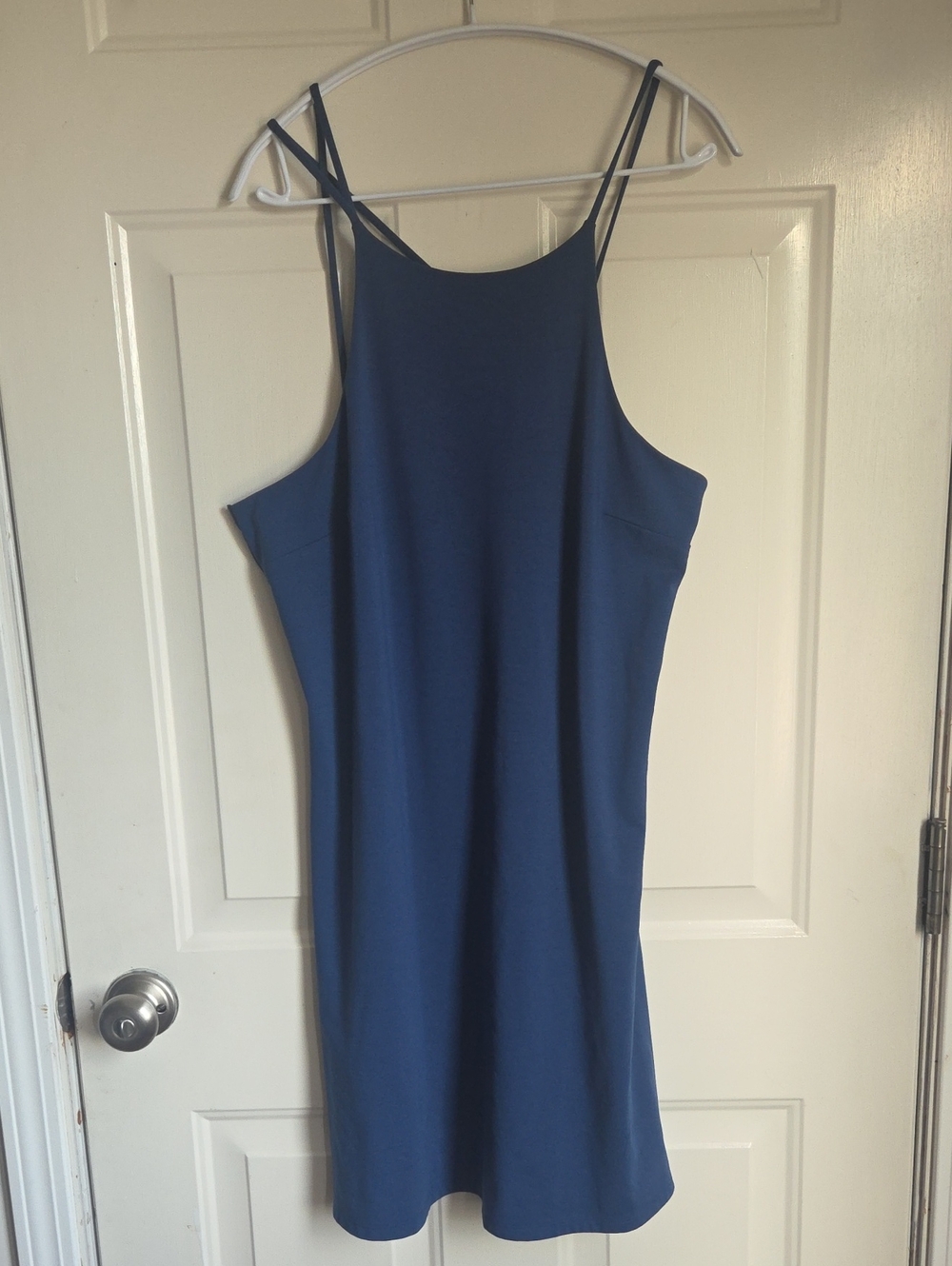 Banana Republic Deep Blue Double-Strap Mini Dress